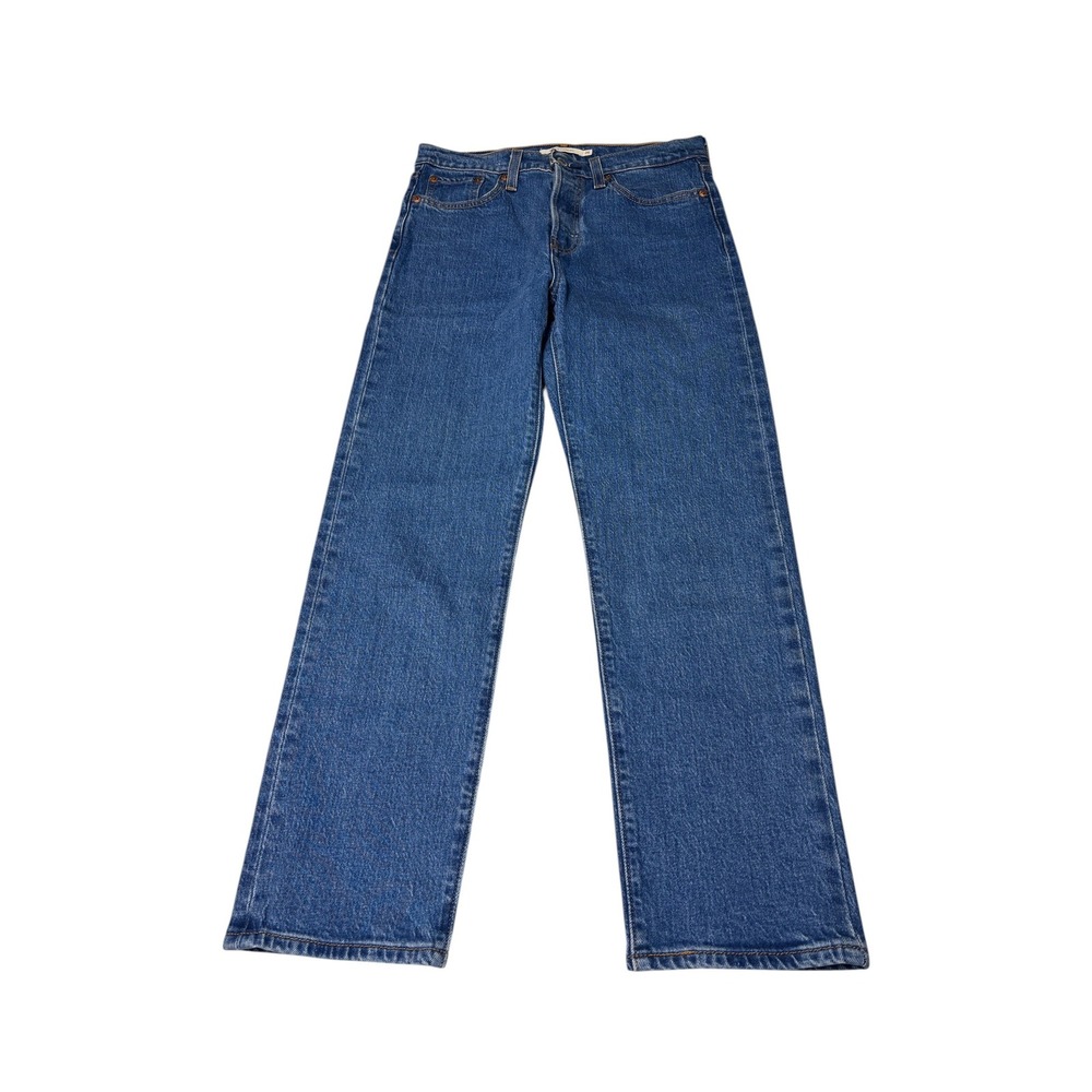 Levis Premium Big E Wedgie Straight Jeans Womens W26 L26 Medium Wash Blue